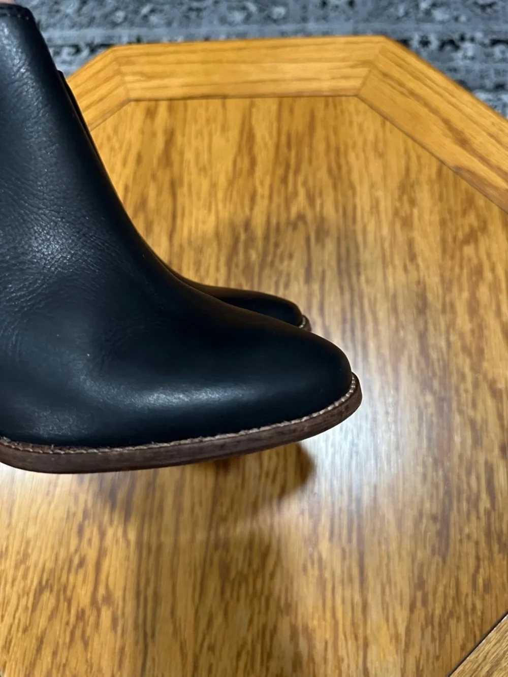*MADEWELL* Black x Tan Leather Block Heel Ankle Billie Boots Size 8